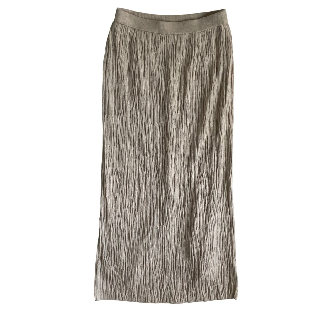 COSA-NOSTRA Women's Beige Knit Maxi Skirt - Elegant Style EU 40, US 4-6